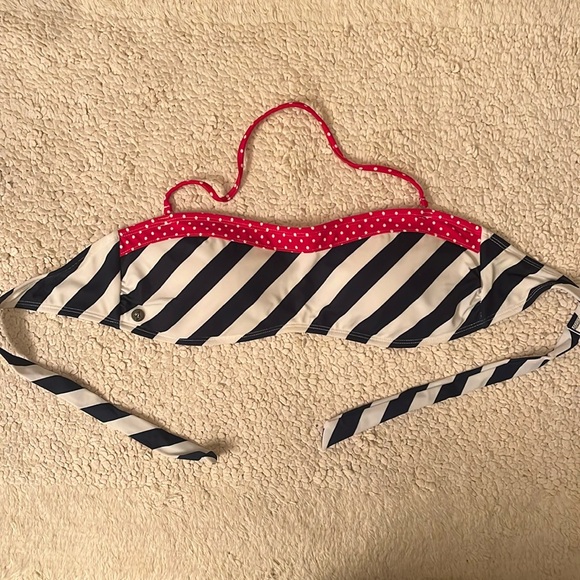 Volcom Other - Volcom Nautical Bandeau Bikini Swimwear Top Navy Red Striped